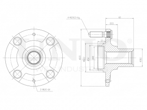 Ступица передняя (без ABS) HUB-20058 UNIO