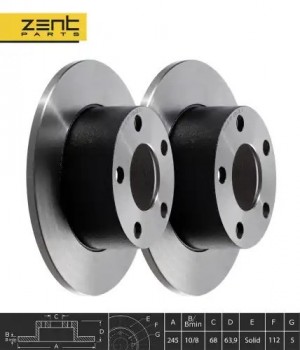 диск тормозной задний Z05942 ZENTPARTS