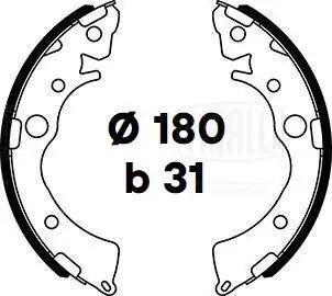 Колодки торм. Honda Civic V (91-) барабан. 180x31 (GF 4599) GF 4599 TRIALLI