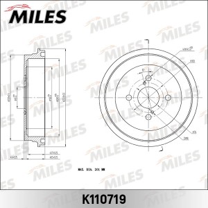 Барабан тормозной TOYOTA YARIS (TRW DB7034) K110719 K110719 MILES