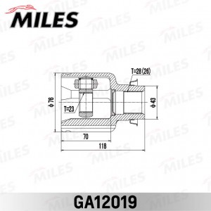 ШРУС внутренний правый Mazda 3 АКПП 03-08 GA12019 GA12019 MILES