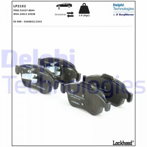 LP2152 колодки дисковые п.\ RenaultMegane Sedan/Coupe 08> LP2152 DELPHI