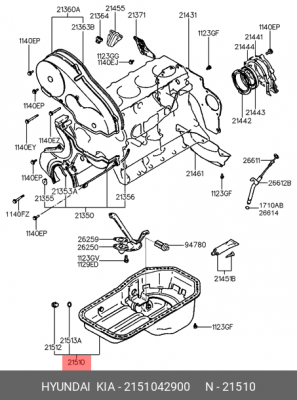 Картер HYUNDAI Porter масляный OE 2151042900 HYUNDAI KIA