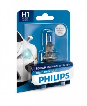 Лампа 12V H1 55W P14.5s блистер (1шт.) Diamond Vision PHILIPS 12258DVB1 PHILIPS
