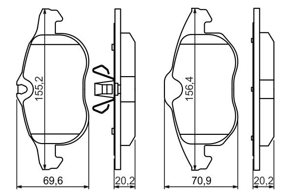 Колодки тормозные OPEL Astra H (05-),Vectra C (02-),Zafira B (06-) передние (4шт 0 986 494 044 BOSCH