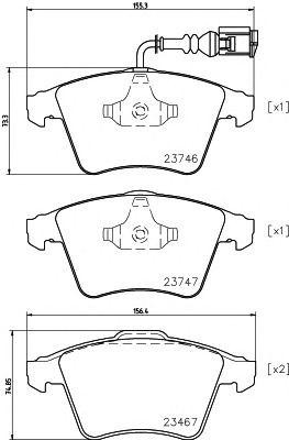 Колодки тормозные VW T5 (03-),Multivan (03-) передние (4шт.) TEXTAR 2374601 TEXTAR