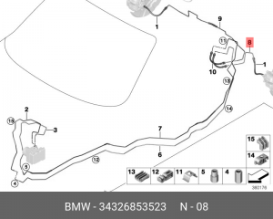 трубопровод тормозной !M10/M10 \BMW 1' E81/E82/E87/E88, 3' E90 34 32 6 853 523 BMW