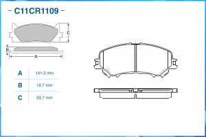 Тормозные колодки передние Low Metallic C11CR1109 C11CR1109 CWORKS
