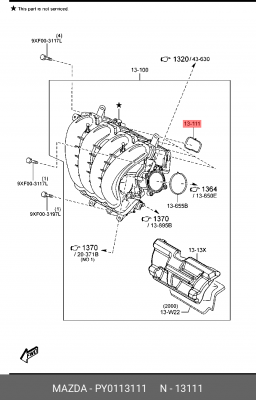 ПРОКЛАДКА ВЫПУСКНОГО КОЛЛЕКТОРА  PY0113111 PY01-13-111 MAZDA