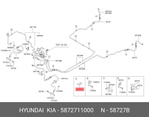 Скоба HYUNDAI KIA шланга тормозного OE 5872711000 HYUNDAI KIA
