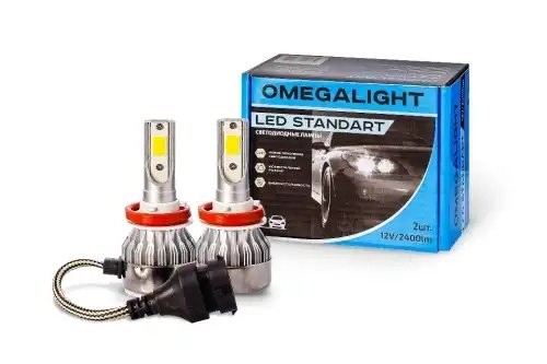 Лампа светодиодная 12V H7 PX26d 2400LM 2шт. Standart OMEGALIGHT OLLEDH7ST2 OMEGALIGHT