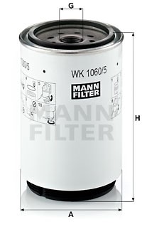 Фильтр топливный JOHN DEERE WK1060/5x WK 1060-5 X MANN FILTER