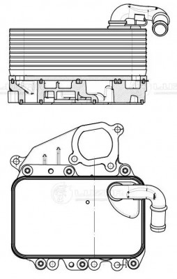 Радиатор масл. в сборе с фланцем для а/м VW Touareg II (10-)/Audi A6 (11-) 3.0TD LOC1839 LUZAR