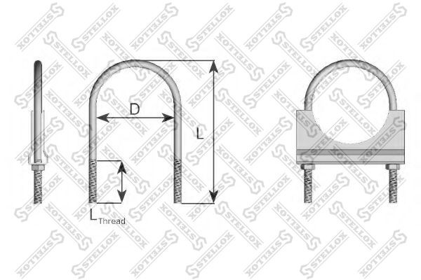 хомут глушителя! (м) d=120/M10\DAF F800-3600/65/75/85/95CF 82-01060-SX STELLOX