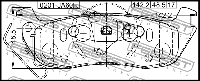 Колодки задние NISSAN ARMADA TA60/INFINITI QX56 (JA60) 2003- 0201-JA60R 0201-JA60R FEBEST