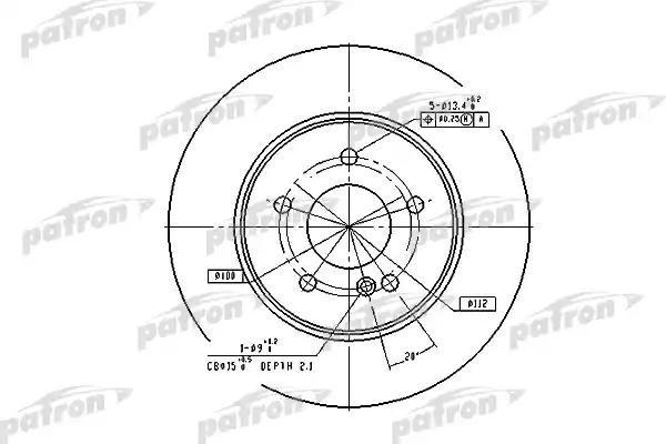 Диск тормозной MERCEDES C (W202) (94-00),E (W124) (94-95) задний (1шт.) PATRON PBD2813 PATRON