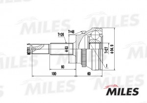 ШРУС наружный TOYOTA RAV4 2.0 00- (с ABS) (GKN 304650) GA20498 GA20498 MILES