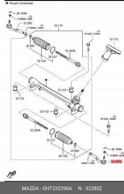 НАКОНЕЧНИК РУЛЕВОЙ GHT232290A MAZDA