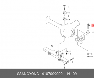Болт SSANGYONG Actyon (06-),Kyron (05-),Actyon Sports (06-/12-) крепления передн 4107009000 SSANG YONG