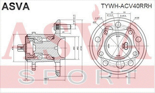 СТУПИЦА [12] TYWHACV40RRH TYWH-ACV40RRH ASVA