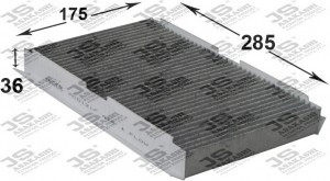 Фильтр салонный угольный  PEUGEOT 308 2,0 2007 -   CITROEN C3 PLURIEL 1,6 2002 - AC0121C JS ASAKASHI