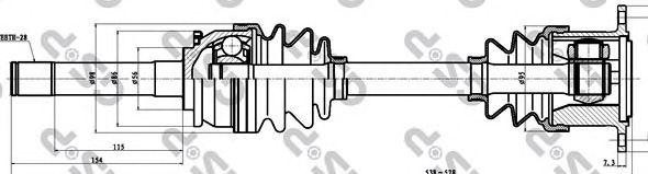 привод правый! 538mm\ Mitsubishi Pajero Sport 2.5D 98-08 239006 GS P