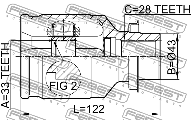 ШРУС 0511-M6MTRH 0511-M6MTRH FEBEST