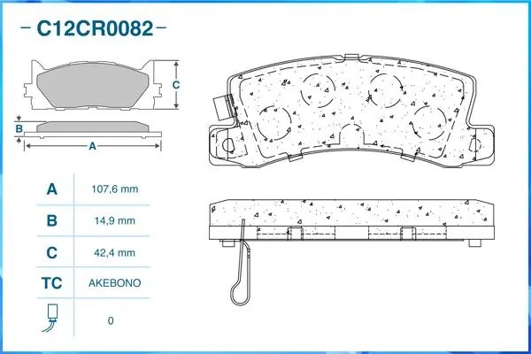 Тормозные колодки задние Low Metallic C12CR0082 C12CR0082 CWORKS