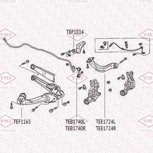 к-т сайлентблоков задн. нижн. рычага!\ Honda Civic/Stream 05> TEF1165 TATSUMI