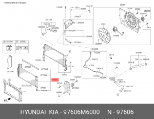 Радиатор кондиционера HYUNDAI Elantra (19-) KIA Cerato (18-) OE 97606M6000 HYUNDAI KIA