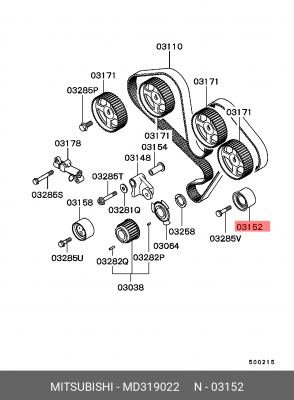 Ролик ремня ГРМ обводной MITSUBISHI MD319022 MD319022 MITSUBISHI