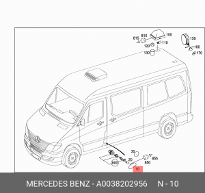 фонарь габаритный!\ MB Sprinter 06> A 003 820 29 56 MERCEDES BENZ