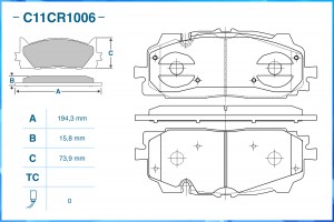 Тормозные колодки передние, Low Metallic C11CR1006 C11CR1006 CWORKS