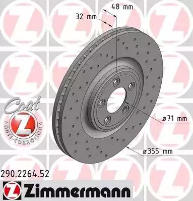диск тормозной !Sport перед. 355x32/48-5x108 \ Jaguar XF/XJ/XK/S-Type 4.2/5.0/3. 290.2264.52 ZIMMERMANN