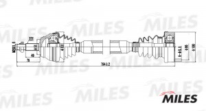 Привод в сборе правый VW G3/PASSAT 1.8-2.0 88-98 (GKN 301242) GC02129 GC02129 MILES