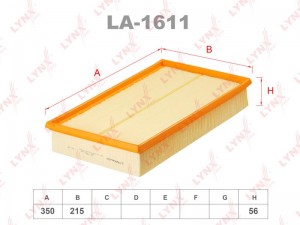 фильтр воздушный!\ Volvo S80 2.0-3.0/2.5TDi 98> LA-1611 LYNXAUTO