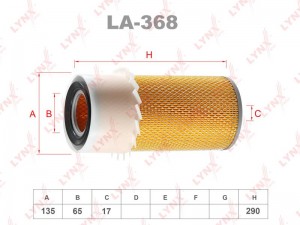 фильтр воздушный!\ Hyundai Galloper 98>, Mitsubishi L300 2.3D-2.5TD 86> LA-368 LYNXAUTO