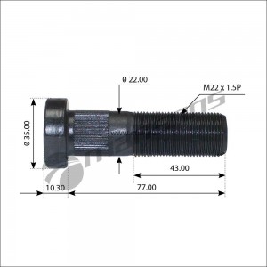 Шпилька колеса SAF (M22x1.5x76) MANSONS 600.122 MANSONS