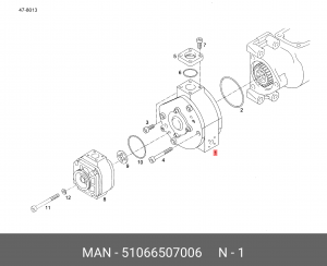 ГИДРОНАСОС, ОХЛАЖДЕНИЕ БЕЗ / 51.06650-7006 51066507006 MAN
