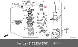 ОТБОЙНИК ПЕРЕДНЕГО АМОРТИЗАТОРА CRV 07- 51722SWET01 51722SWET01 HONDA
