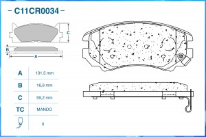 Тормозные колодки передние Low Metallic C11CR0034 C11CR0034 CWORKS