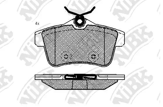 Колодки тормозные PEUGEOT 3007 (09-) CITROEN C4,DS4 задние (4шт.) NIBK PN0473 NIBK