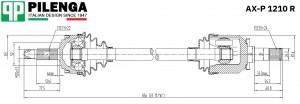 Привод в сборе правый ВАЗ 2110-2112, 2170 AX-P1210R AXP1210R PILENGA