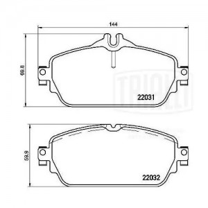 Колодки торм. Mercedes C (W205) (14-) диск. перед. т/с TRW (PF 4289) PF 4289 TRIALLI