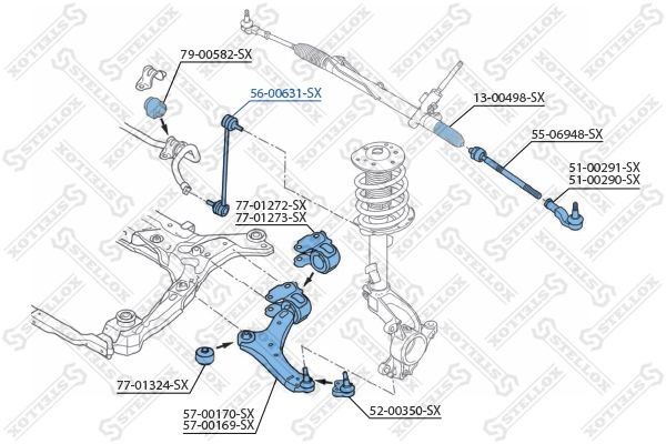 тяга стабилизатора переднего!\ Ford Galaxy/Mondeo/S-Max all 06> 56-00631-SX STELLOX