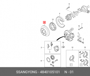 Диск тормозной SSANGYONG Rexton (02-),Korando (97-),Musso (93-) задний (1шт.) OE 4840105101 SSANG YONG
