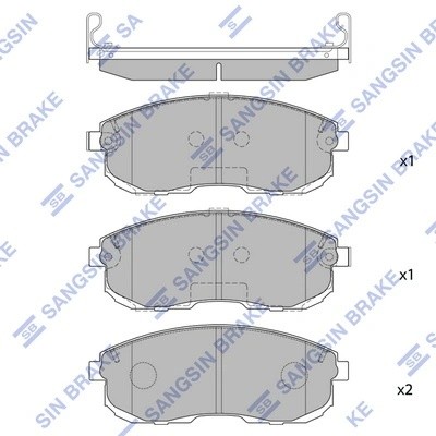 Колодки тормозные дисковые Infinity G35 05-06, Nissan Altima/Maxima 2.5/3.5 95 S SP-1107-F SANGSIN