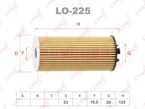 к-т маслянного элемента фильтра!\ BMW F45/F46/F48/F55/F56 LO-225 LYNXAUTO