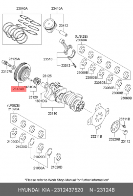 Шкив HYUNDAI Tucson (JM) коленвала OE 2312437520 HYUNDAI KIA