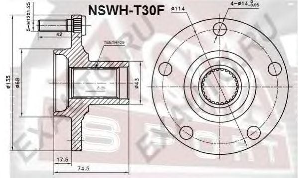 СТУПИЦА ПЕРЕДНЯЯ NISSAN/INFINITI NSWHT30F NSWH-T30F ASVA